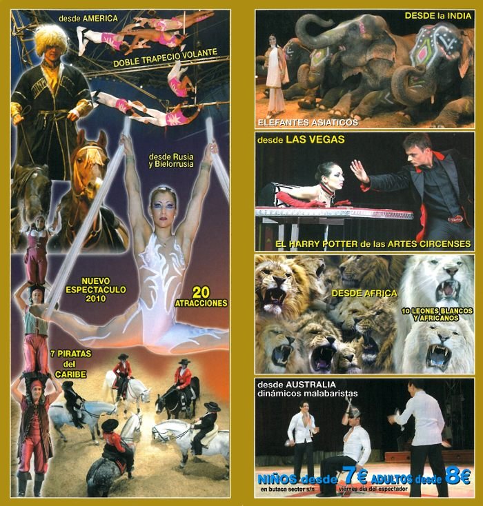 Gran Circo Mundial junto a La Vaguada: Elefantes asiáticos, piratas del caribe, Harry Potter de las Artes Circenses, Leones blancos...