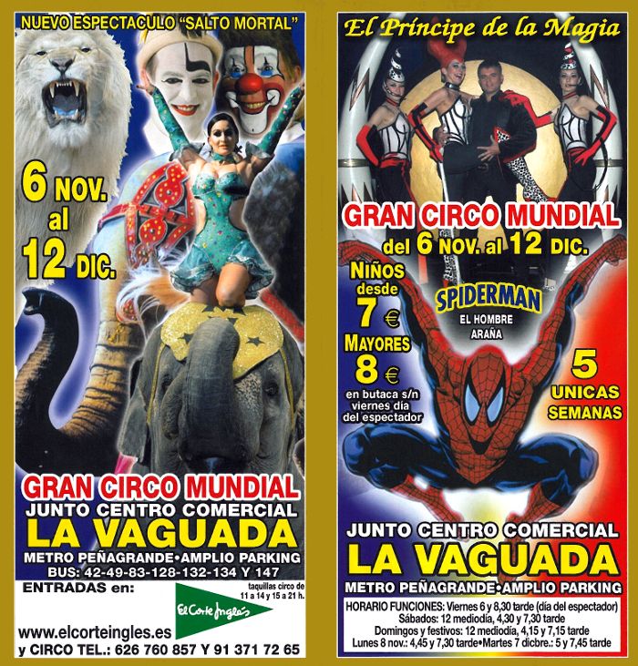 Gran Circo Mundial junto al Centro Comercial La Vaguada