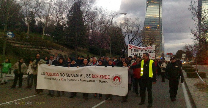 Manifestación Coordinadora x lo público Fuencarral - El Pardo