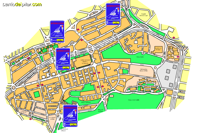 Mapa Barrio del Pilar Radar Rojo Semáforo